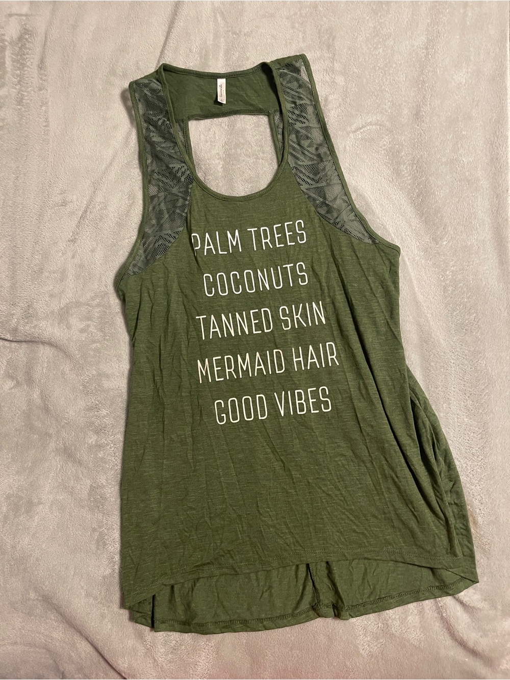 Francesca's Olive Green Lace-Trim Cover Up